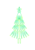 Neon Christmas tree design. PNG with transparent background.