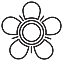 Line art flower illustration. PNG with transparent background.