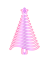 Neon Christmas tree design. PNG with transparent background.