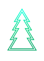 Neon Christmas tree design. PNG with transparent background.