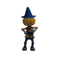 pose de monstruo de calabaza halloween png