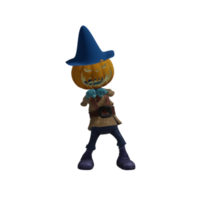 pose de monstruo de calabaza halloween png