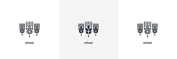 wheat icon. Line, solid and filled outline colorful version, outline and filled vector sign. Idea Symbol, logo illustration. Vector graphics