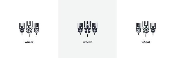 wheat icon. Line, solid and filled outline colorful version, outline and filled vector sign. Idea Symbol, logo illustration. Vector graphics