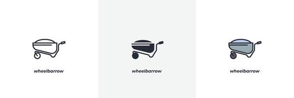 wheelbarrow icon. Line, solid and filled outline colorful version, outline and filled vector sign. Idea Symbol, logo illustration. Vector graphics