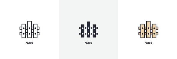 fence icon. Line, solid and filled outline colorful version, outline and filled vector sign. Idea Symbol, logo illustration. Vector graphics