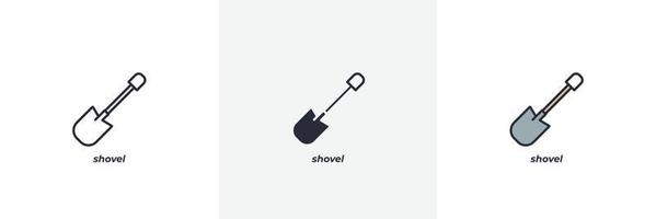 shovel icon. Line, solid and filled outline colorful version, outline and filled vector sign. Idea Symbol, logo illustration. Vector graphics