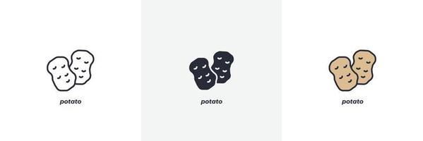 potato icon. Line, solid and filled outline colorful version, outline and filled vector sign. Idea Symbol, logo illustration. Vector graphics