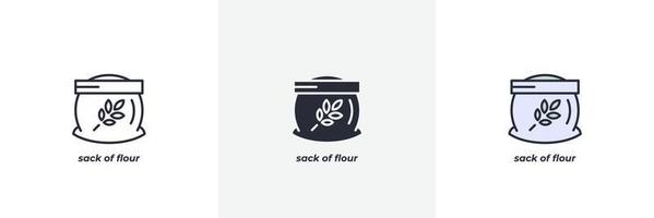 sack of flour icon. Line, solid and filled outline colorful version, outline and filled vector sign. Idea Symbol, logo illustration. Vector graphics