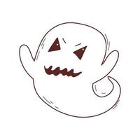 Spooky halloween ghost. Spooky poltergeist. Halloween scary ghostly monster. Halloween element. Trick or treat concept. vector