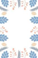 Rectangular frame with cones and twigs. vector illustration