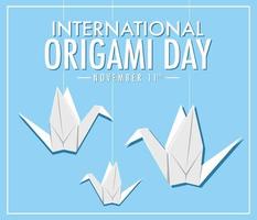 diseño del logotipo del día internacional del origami vector