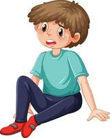 Young man with crying face cartoon character vector
