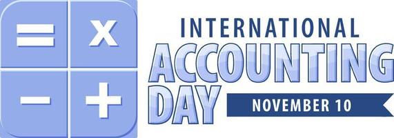 diseño del logotipo del día internacional de la contabilidad vector