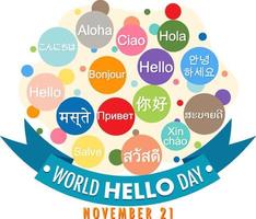 World hello day banner design vector