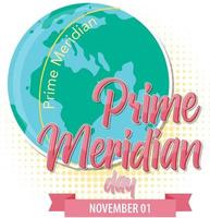 Prime Meridian Day Logo Concept vector