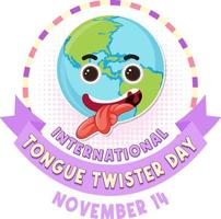 International tongue twister day logo design vector