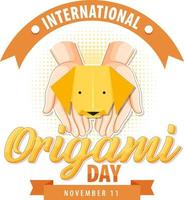 International Origami Day Banner Design vector