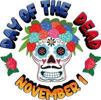 Day of the dead with calaca skull vector