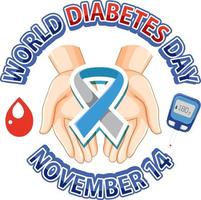 World Diabetes Day Font Logo Design vector