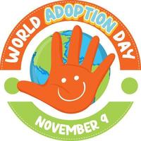 diseño del logotipo del día mundial de la adopción vector