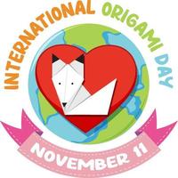 International Origami Day Banner Design vector