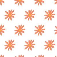 Retro pattern with 70s flowers. Vector illustration. Groovy pattern with flowers.Seamless pattern.