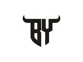 Initial BY Bull Logo Design. vector