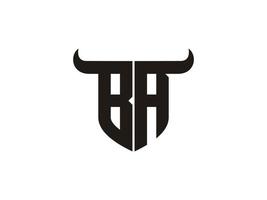 Initial BA Bull Logo Design. vector