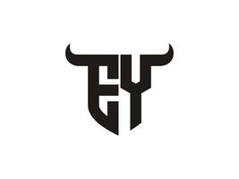 Initial EY Bull Logo Design. vector