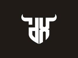 Initial DX Bull Logo Design. vector