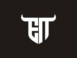 Initial EN Bull Logo Design. vector