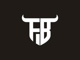 Initial FB Bull Logo Design. vector