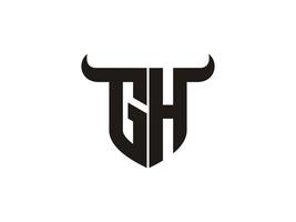 Initial GH Bull Logo Design. vector