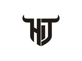 Initial HT Bull Logo Design. vector