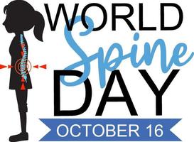 World Spine Day Banner Design vector