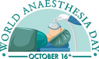 World Anaesthesia Day Banner Design vector