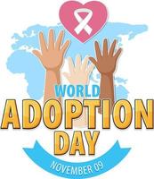 diseño del cartel del día mundial de la adopción vector
