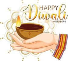 Happy Diwali Festival of Lights vector