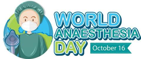 concepto del logotipo del día mundial de la anestesia vector