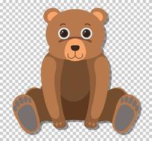 Cute bear in flat cartoon style vector