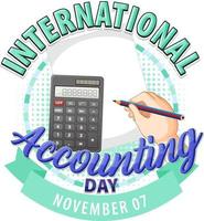 diseño del logotipo del día internacional de la contabilidad vector