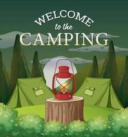 bienvenido al diseño del cartel de camping vector