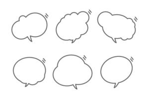 Speech bubble line icon collection vector