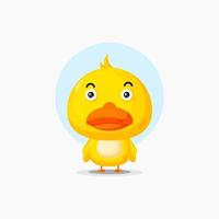 Cute duck character illustration icon vector