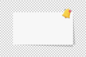 alerta de notificación de campana con papel en blanco vector
