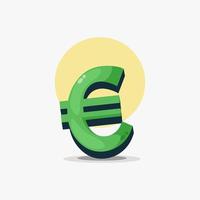 Cartoon euro money icon illustration vector