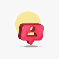 Social media notification user follower icon design illustration vector