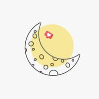 Crescent moon line style icon design illustration vector