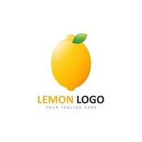 ilustración de diseño de degradado de logotipo de limón vector